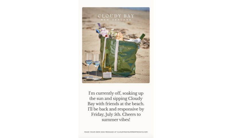 CLOUDY BAY WINES LAUNCHES “SUMMER FRIDAYS AI ASSISTANT”- A REVOLUTIONARY AI BOT THAT EMPOWERS CONSUMERS TO UNPLUG AND SAVOR SUMMER FRIDAYS