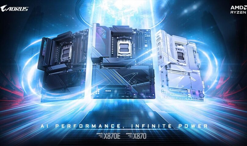 GIGABYTE presenta las placas base X870E y X870, diseñadas para los AMD Ryzen™ Serie 9000 con potencia de IA infinita