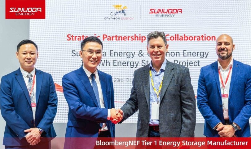 Sunwoda Energy und Gryphon Energy schmieden Partnerschaft für 1,6-GWh-Energiespeicherprojekt in Australien