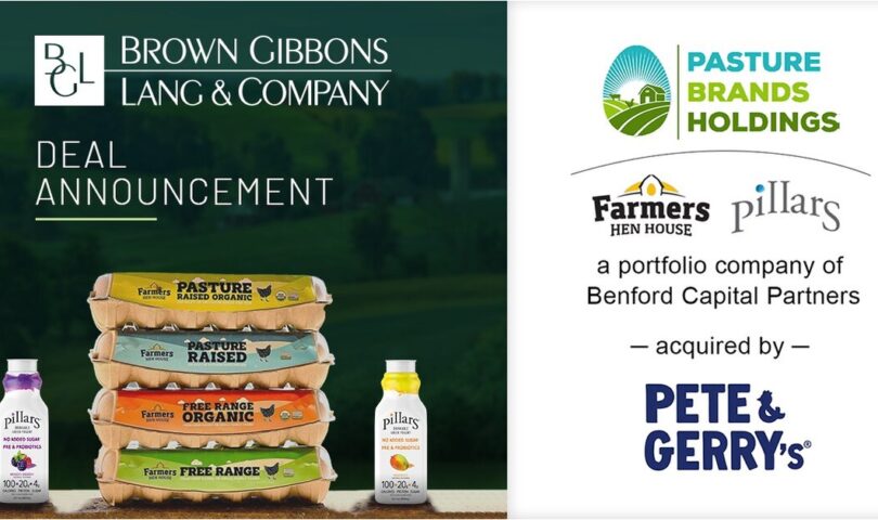 BGL Announces the Sale of Pasture Brands Holdings to Pete & Gerry’s Organics, LLC