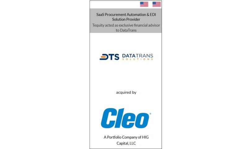 Tequity Advises Saas Procurement Automation Provider, DataTrans Solutions, on Acquisition by Cleo