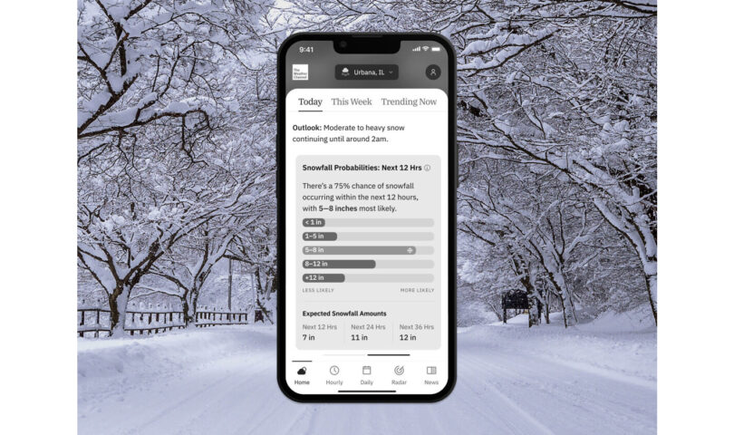 The Weather Channel App Launches Probabilistic Snowfall Feature To Help Premium Users Prepare for Winter Weather With More Confidence