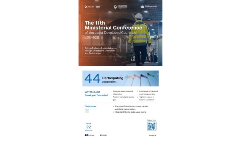 Saudi Arabia to Host the 11th Ministerial Conference of Least Developed Countries (LDCMC11) in November